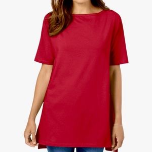 Woman Within Red Boat Neck Tee